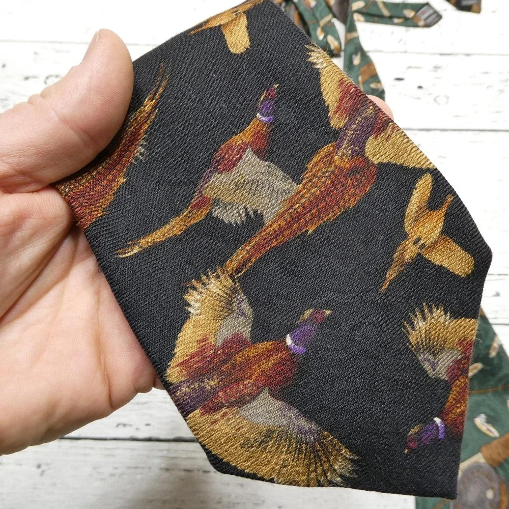 Robert Talbott Ties Mens One Size Multicolor Hunting Fishing Silk Italy Lot 2